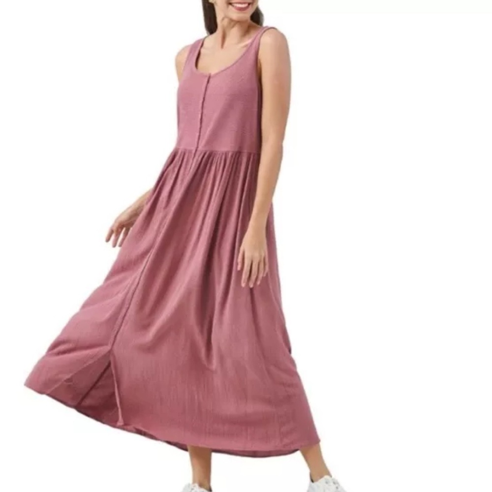 FRYE Button Down Tank Flowy Mauve Dress w/pockets Size Medium‎